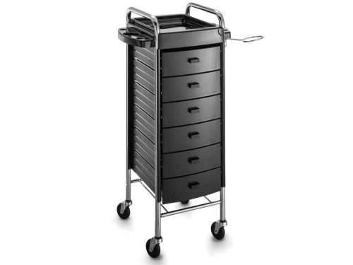 Kappa 6 Drawers Black Slim Trolley