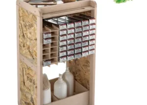 Artecno, Hair Salon Timber, Colour Storage and Colourist Service Trolley
