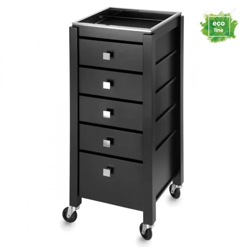 Artecno, Eco Maxi Wooden Salon Trolley with Steel Tray and Hair-free Wheels