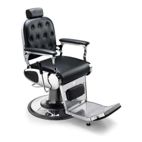 Artecno, S-Gaston Vintage Style, Chromed Steel and Hydraulic Pump Barber Chair