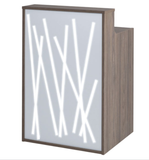 Ceriotti, Shangai Slim Reception Desk with Storage Shelves & Lockable Drawer