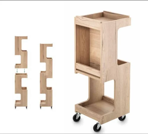 Artecno, Esse Multi Purpose Wooden Stackable Trolley & Display Unit with Hair Free Wheels
