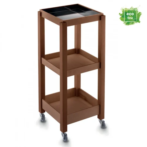 Artecno, Eco Small, Three Tiers Wooden Salon Trolley on Wheels