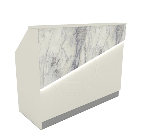 Alpeda, Angel Reception Desk with Marble Effected Front with LED Light and Generous Storage