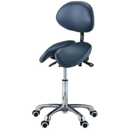 Master, Berkeley Ergonomic Swivel Split Seat Style Saddle Stool - With BackRest