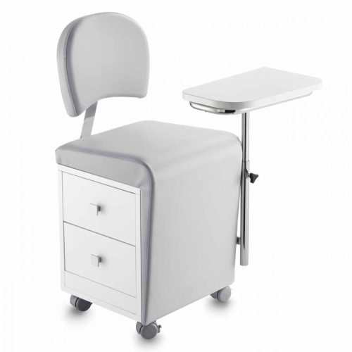 Elite Manicure Pedicure Stool with Backrest, Salon Trolley on Wheels, 160